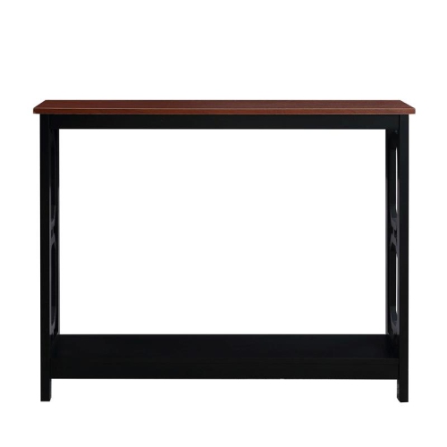 Convenience Concepts Omega Console Table in Cherry and Black Wood Finish