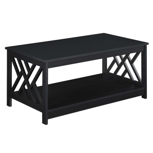 CONVENIENCE CONCEPTS  Titan Coffee Table With Shelf In Wood Finish In Black