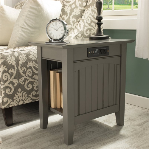 AFI Nantucket Chair Side Table with Charger in Grey