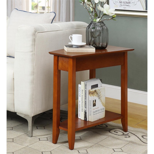 Pemberly Row Wedge End Table in Cherry Wood Finish