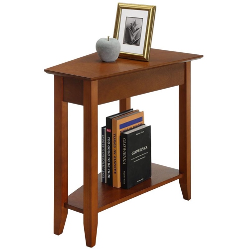 Pemberly Row Wedge End Table in Cherry Wood Finish