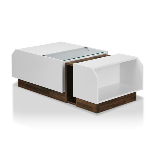 FURNITURE OF AMERICA  Plano Contemporary Wood Storage Coffee Table In White