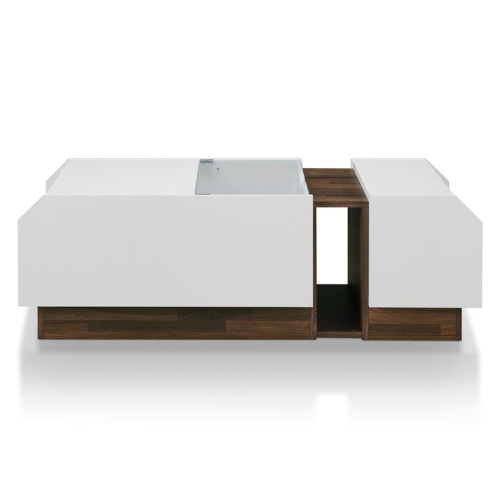 Furniture of America Plano Contemporary Wood Storage Coffee Table in White