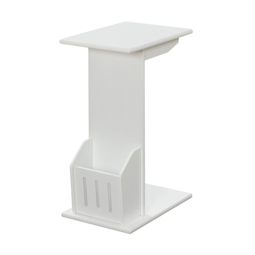 Convenience Concepts Designs2Go Abby Magazine C End Table in White Wood Finish