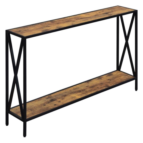PEMBERLY ROW  Farmhouse Metal Console Table In Multi-Color Wood Finish In Black