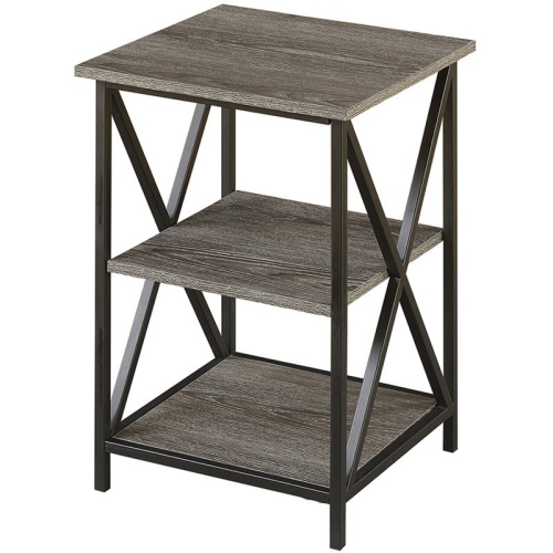 PEMBERLY ROW  Three-Tier End Table In Weathered Wood Finish In Gray