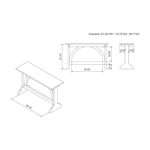 Furniture of America Linx Rustic Wood Console Table in Reclaimed Oak