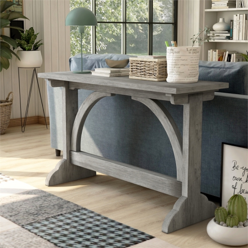 Furniture of America Linx Rustic Wood Console Table in Reclaimed Oak