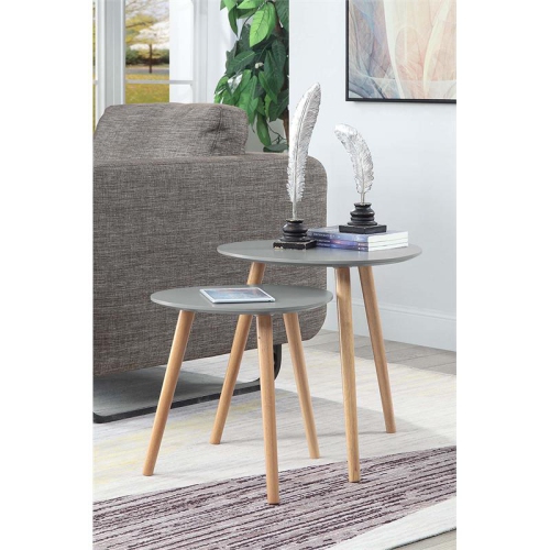 Convenience Concepts Oslo Nesting End Tables in Gray Wood Finish