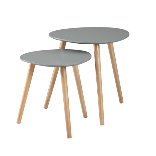 Convenience Concepts Oslo Nesting End Tables in Gray Wood Finish