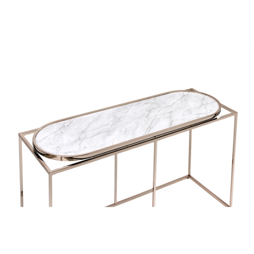 Furniture of America Abair Contemporary Metal Console Table in White