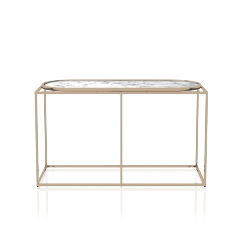 Furniture of America Abair Contemporary Metal Console Table in White