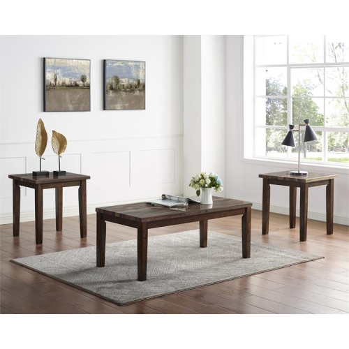 Furniture of America Korlyn Wood 3-Piece Coffee Table Set in Dark Walnut
