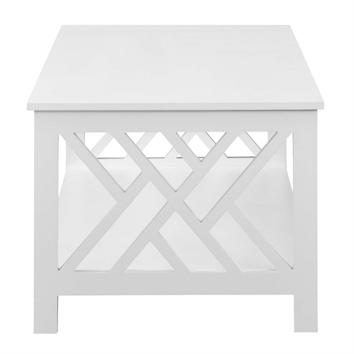 Commode concepts – Table basse Titan avec tablette au fini bois blanc