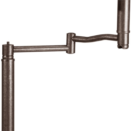 Bowery Hill Pewter End Table with Lamp in Chocolate Cherry