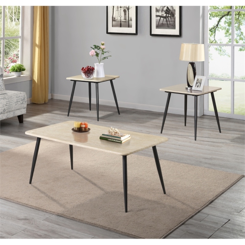 FURNITURE OF AMERICA  Teres Wood 3-Piece Coffee Table Set In Natural Tone