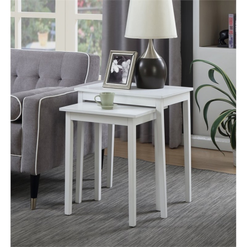 Pemberly Row Nesting End Tables in White Wood Finish