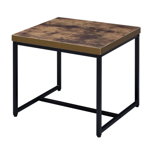 BOWERY HILL  Square End Table In Weathered Oak And Black