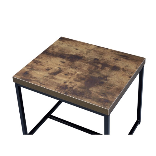 Bowery Hill Square End Table in Weathered Oak and Black
