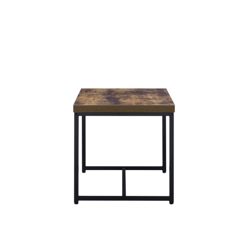 Bowery Hill Square End Table in Weathered Oak and Black