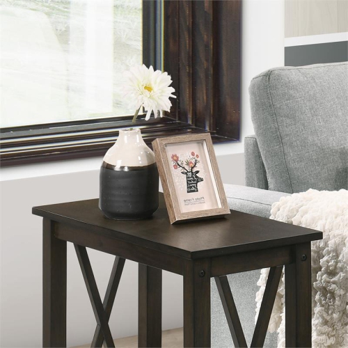 Furniture of America Quint Contemporary Wood Side Table in Dark Gray