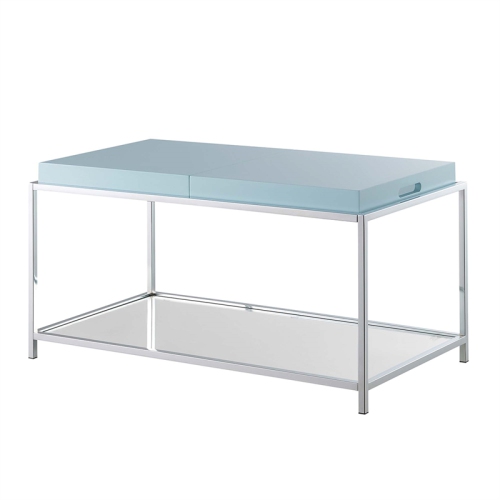 Convenience Concepts Palm Beach Coffee Table in Clear Glass and Chrome Metal