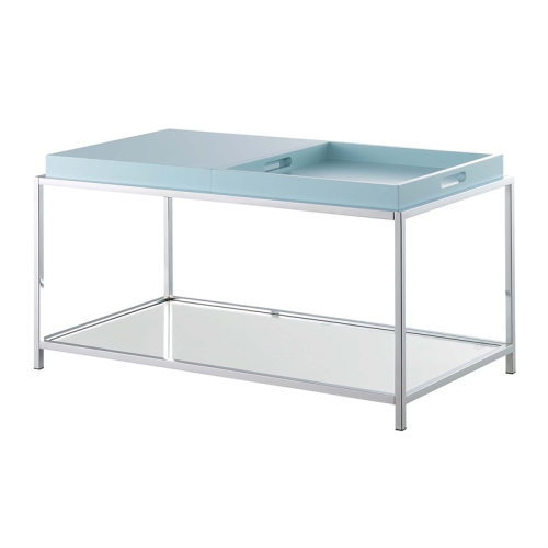 Convenience Concepts Palm Beach Coffee Table in Clear Glass and Chrome Metal