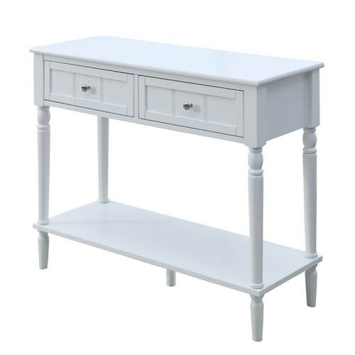 PEMBERLY ROW  Traditional Two-Drawer Hall Table In White Wood Finish