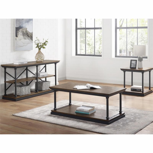 Furniture of America Drewden Wood 1-Shelf Coffee Table in Dark Oak