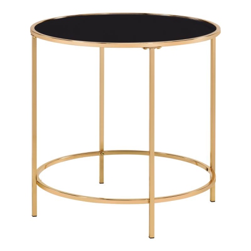FURNITURE OF AMERICA  Keefer Contemporary Glass Top Side Table In In Champagne