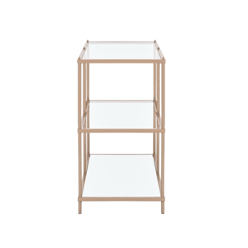 Furniture of America Mendry Metal 2-Shelf Console Table in Champagne