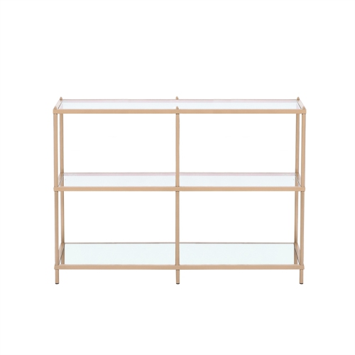Furniture of America Mendry Metal 2-Shelf Console Table in Champagne