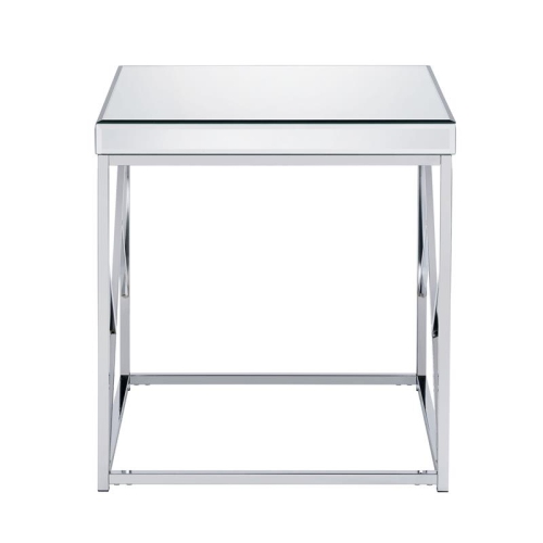 Steve Silver Evelyn Mirror Top Chrome End Table
