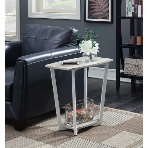 Pemberly Row End Table in Gray and White Wood Finish