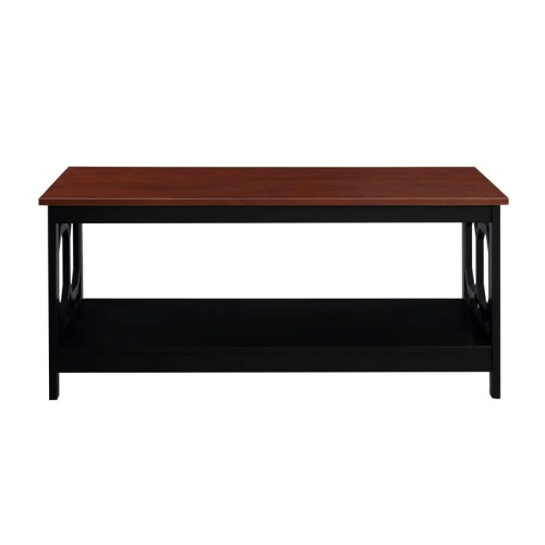 Convenience Concepts Omega Coffee Table in Cherry and Black Wood Finish