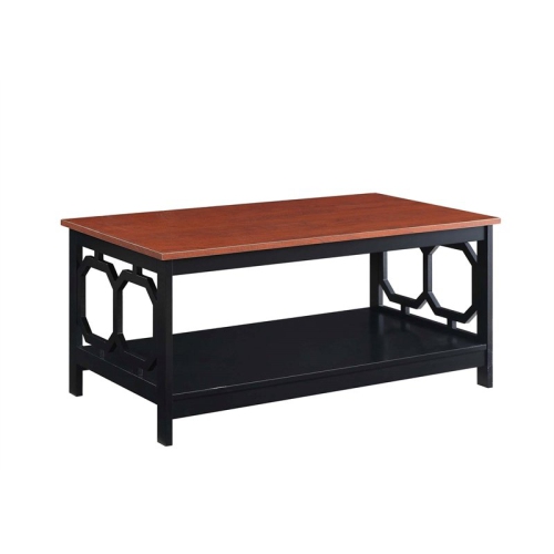Convenience Concepts Omega Coffee Table in Cherry and Black Wood Finish