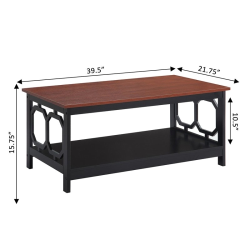 Convenience Concepts Omega Coffee Table in Cherry and Black Wood Finish