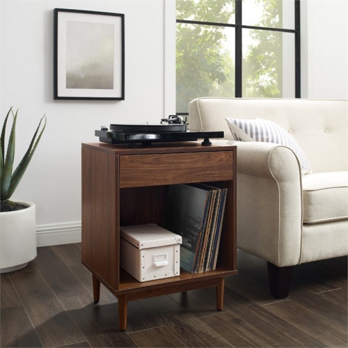 Crosley Liam 1 Drawer End Table in Walnut
