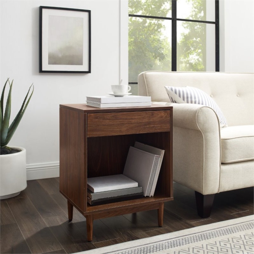 Crosley Liam 1 Drawer End Table in Walnut