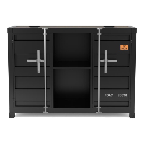 Meuble industriel à 6 tablettes en métal Lionna de Furniture of America - Noir sable