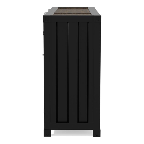 Meuble industriel à 6 tablettes en métal Lionna de Furniture of America - Noir sable