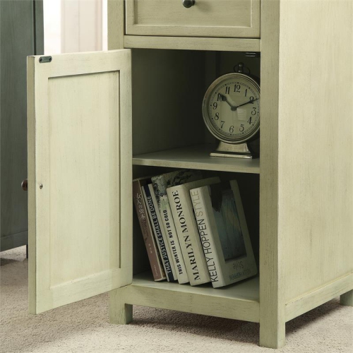 Furniture of America Jennifer Wood 1-Drawer Side Table in Antique White