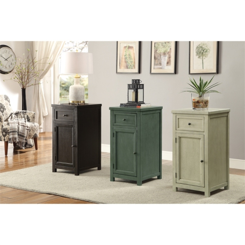 Furniture of America Jennifer Wood 1-Drawer Side Table in Antique White