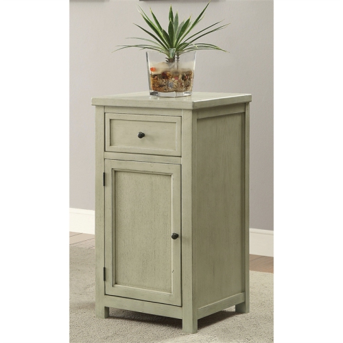 Furniture of America Jennifer Wood 1-Drawer Side Table in Antique White