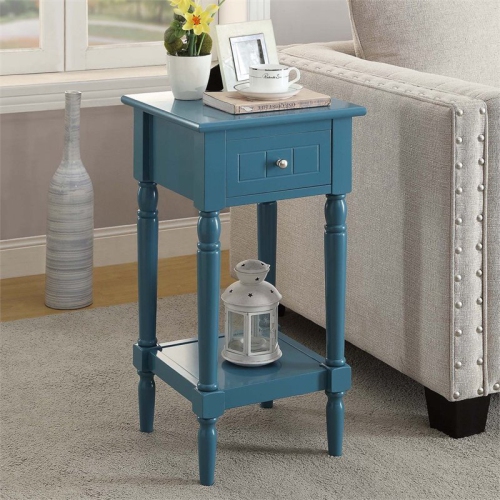 Pemberly Row Square End Table in Blue Wood Finish