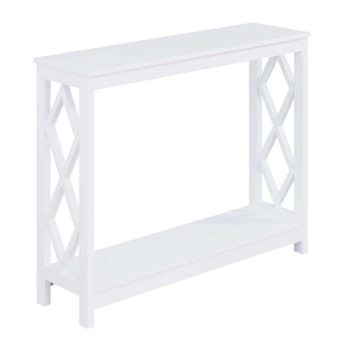 Pemberly Row Contemporary Console Table in White Wood Finish