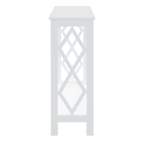 Pemberly Row Contemporary Console Table in White Wood Finish