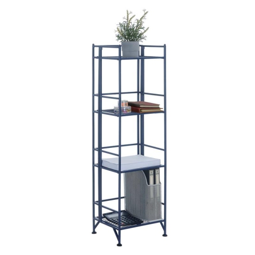PEMBERLY ROW  Four-Tier Folding Shelf With Metal Frame In Blue