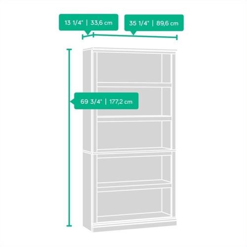 Pemberly Row 5 Shelf Bookcase in Jamocha Wood