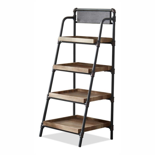 FURNITURE OF AMERICA  Kernel Industrial Metal 4-Shelf Bookcase In Sand In Black